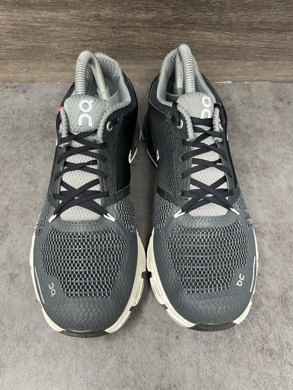 ON Cloudflyer Sneakers Womens Size 8.5 Grey Black Athletic Trainer